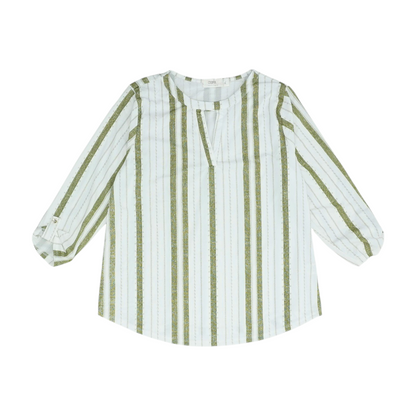 White Petite Striped Blouse