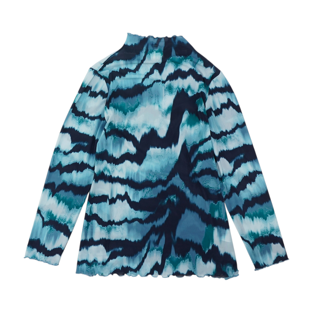 LOGO LAYERS Blue Abstract Blouse – Image 1
