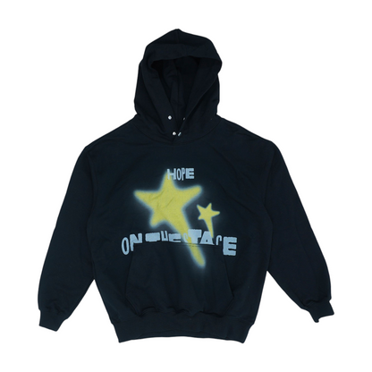 Black Graphic Hoodie Pullover