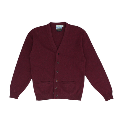 Vintage Red Solid Cardigan Sweater