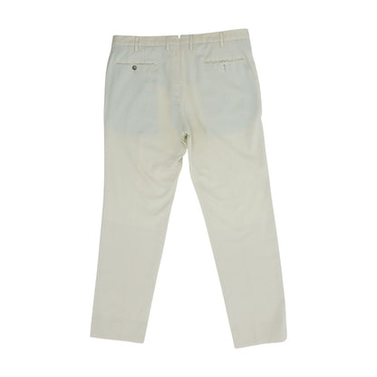 Beige Solid Dress Pants