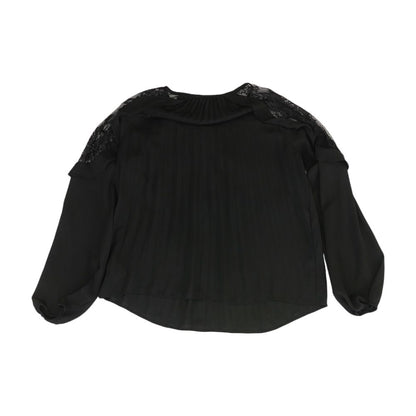 Black Solid Long Sleeve Blouse