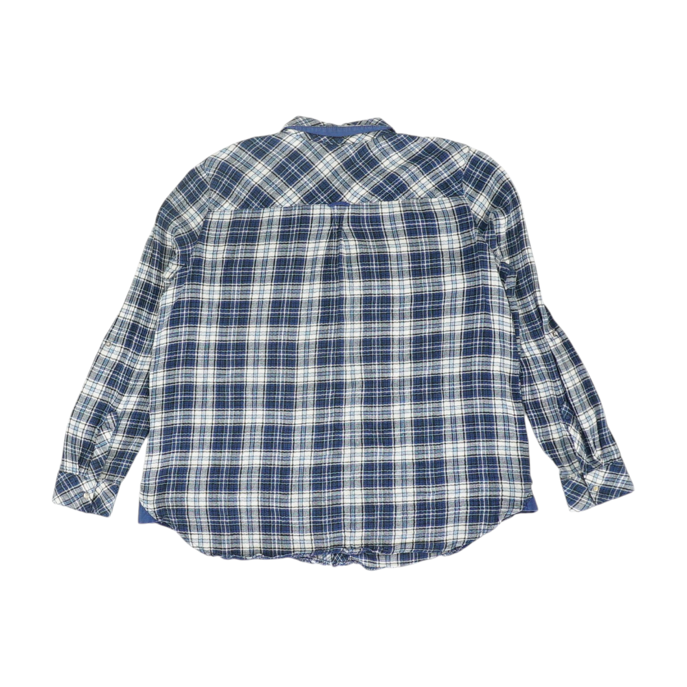 Navy Plaid Flannel Button Down