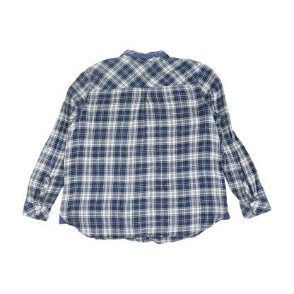 Navy Plaid Flannel Button Down