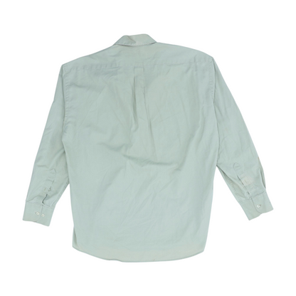 Vintage Beige Solid Long Sleeve Button Down
