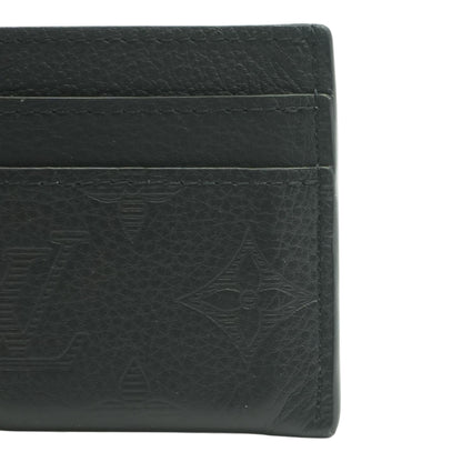 Black Monogram Shadow Leather Double Card Holder