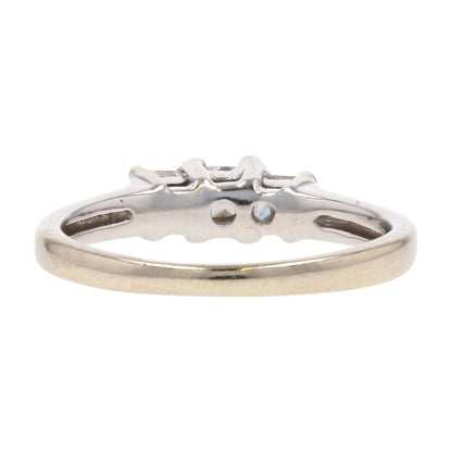 1/5 Ct 14K White Gold Triple Square Diamond Engagement Ring