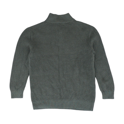 Green Solid 1/4 Zip Sweater