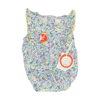 White Floral Sleeveless One-Piece