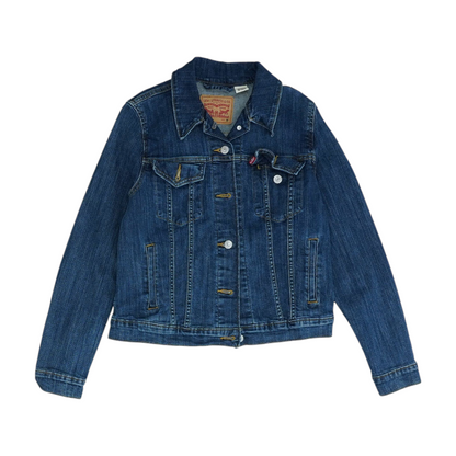 Blue Solid Denim Jacket