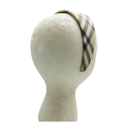 Beige Check Headband