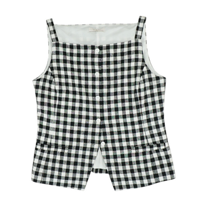 Black Check Button Down
