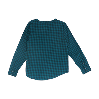 Green Check Button Down