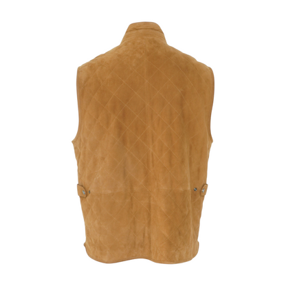 Tan Crown Essex Quilted Suede Vest