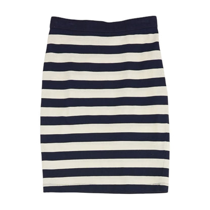 Navy Striped Midi Skirt