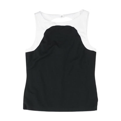 Black Color Block Sleeveless Blouse