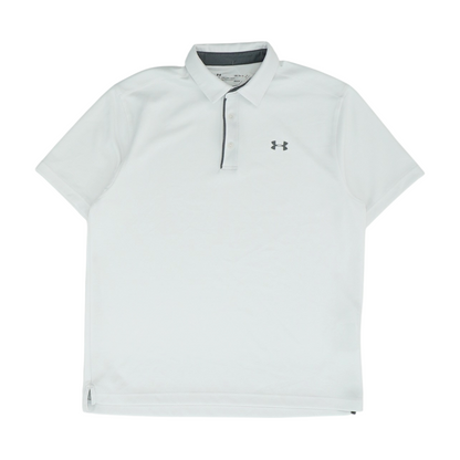 White Solid Short Sleeve Polo