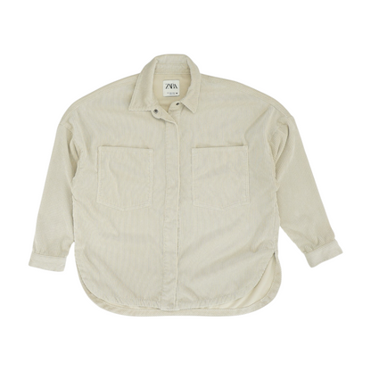 Beige Flannel Button Down