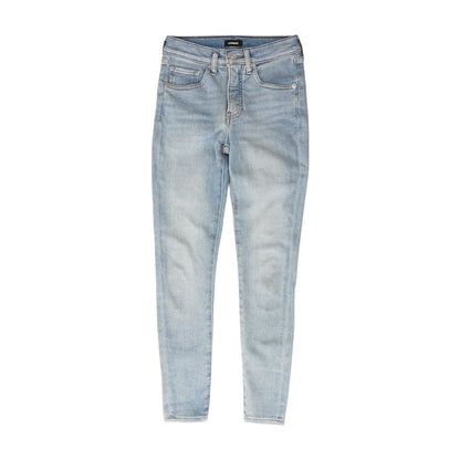 Blue Solid Mid Rise Skinny Leg Jeans