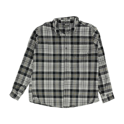 Black Plaid Flannel Button Down