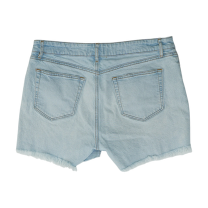 Blue Solid Denim Shorts