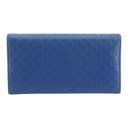 Blue Microguccissima Leather Continental Wallet
