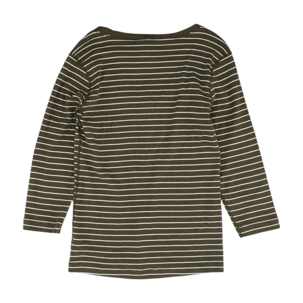 Green Striped V Neck T-Shirt
