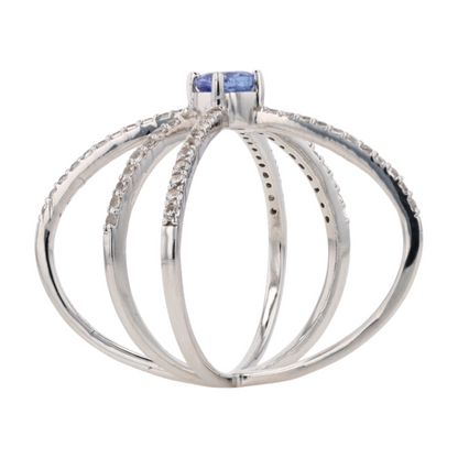 Sterling Silver Tanzanite Fashion Ring