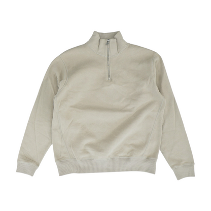 Beige Solid 1/4 Zip Pullover