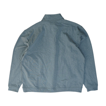 Blue Solid 1/4 Zip Pullover
