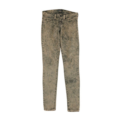 Brown Solid Skinny Leg Jeans