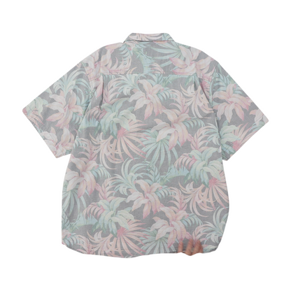 Gray Tropical Short Sleeve Button Down