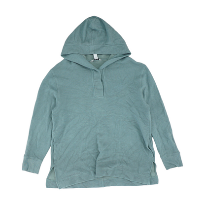 Blue Solid Hoodie Pullover