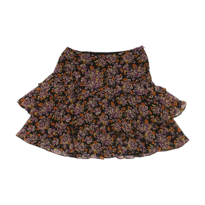 Black Floral Mini Skirt