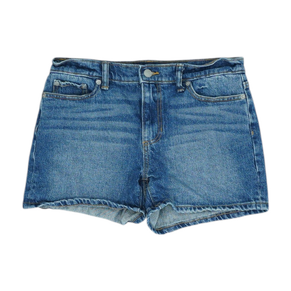 Blue Solid Denim Shorts