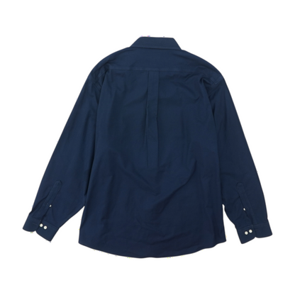 Navy Solid Long Sleeve Button Down