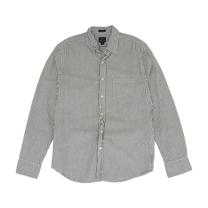 Gray Striped Long Sleeve Button Down
