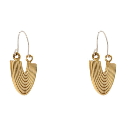 Gold Tone Semi Circle Drop Earrings