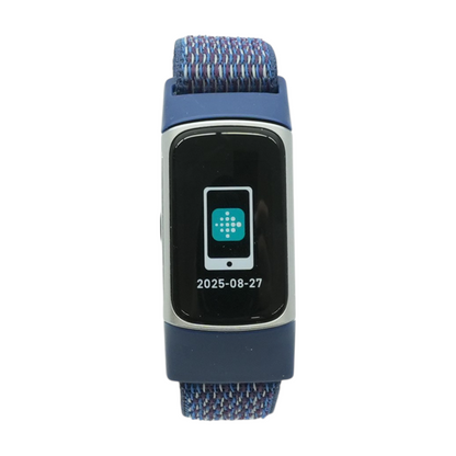 20mm Charge 6 Silver Activity Tracker Blue Band M/L