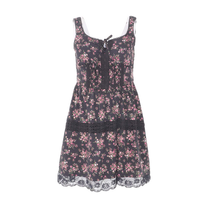Black Floral Mini Dress