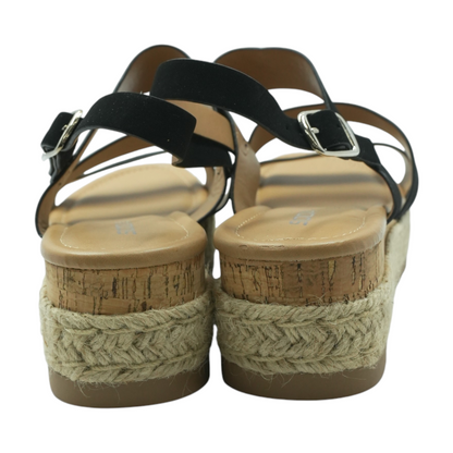 Black Wedged Sandals