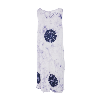Gray Tie-Dye Midi Dress