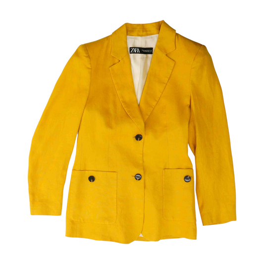 Mustard Solid Blazer