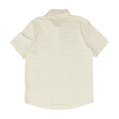 Beige Solid Short Sleeve Polo