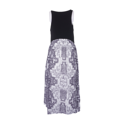 Black Abstract Midi Dress