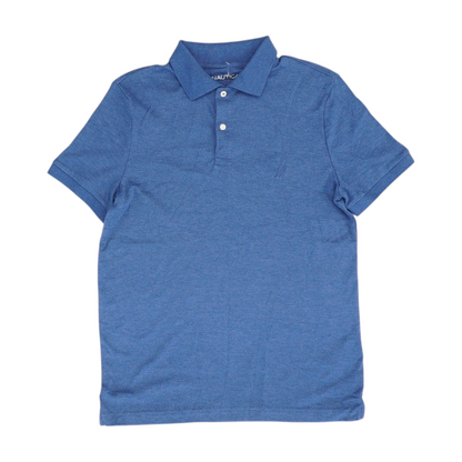 Blue Solid Short Sleeve Polo