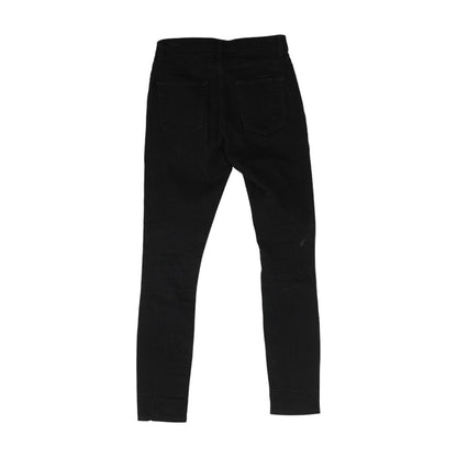 Black Solid Skinny Leg Jeans