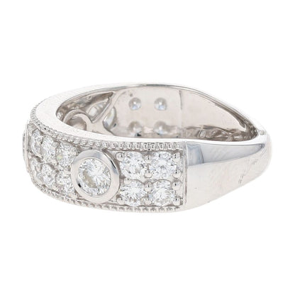 1 5/8 Ct 14K White Gold Bezel Set Lab Grown Diamond Pave Band