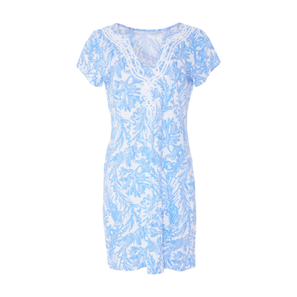 Blue Abstract Midi Dress