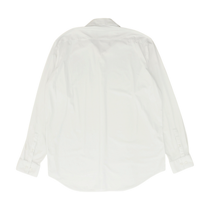 White Solid Long Sleeve Button Down